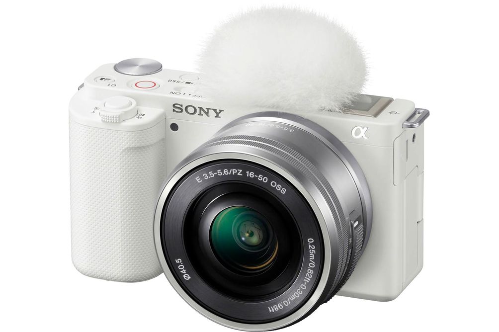 Sony - Alpha ZV-E10 Kit Mirrorless Vlog Camera with 16-50mm Lens - White