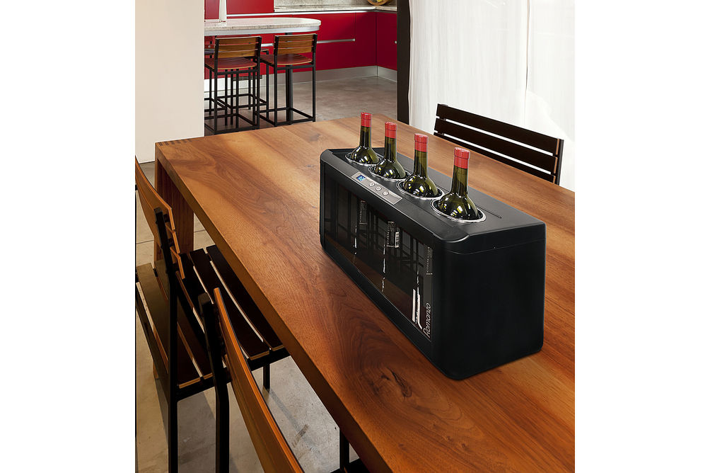 Vinotemp - 4-Bottle Open Wine Cooler - Black