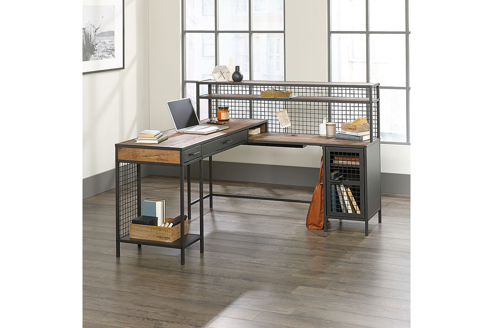 Sauder - Boulevard Caf L Shape Desk - Vintage Oak Finish