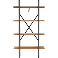 Tommy Hilfiger - Robson Etagere Wood and Metal 4 Tier Bookshelf - Oak and Black