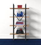 Tommy Hilfiger - Robson Etagere Wood and Metal 4 Tier Bookshelf - Oak and Black