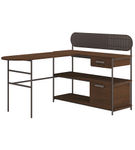 Sauder - Radial L Desk - Umber Wood