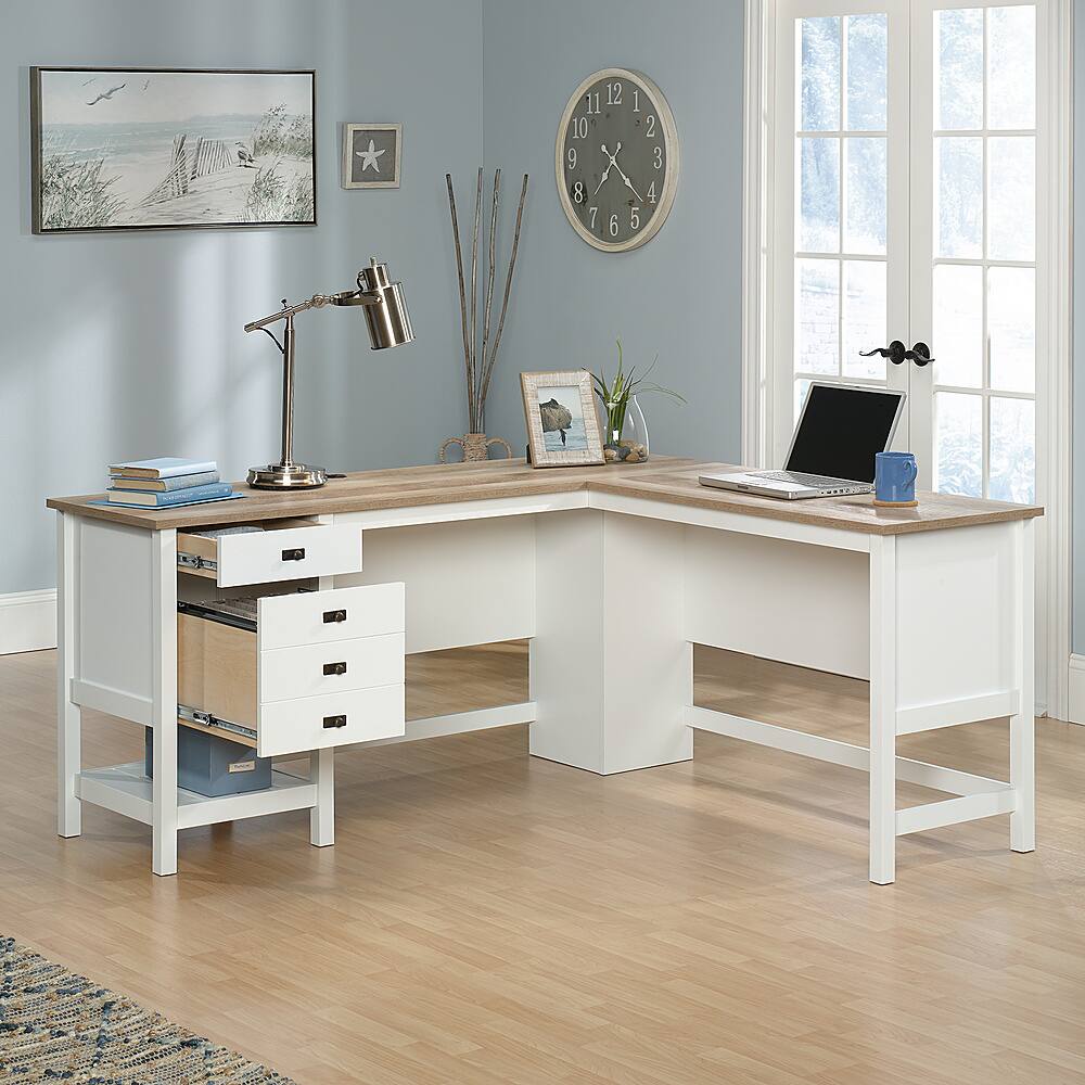 Sauder cottage road desk 2024 in soft white