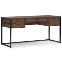 Simpli Home - Richmond solid acacia wood Modern Industrial 60 inch Wide Desk - Rustic Natural Aged