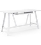 Simpli Home - Dylan solid wood Industrial 60 inch Wide Writing Office Desk - White