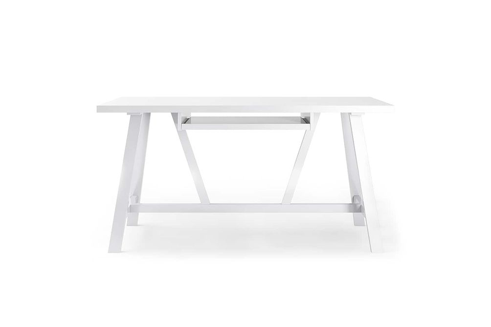 Simpli Home - Dylan solid wood Industrial 60 inch Wide Writing Office Desk - White