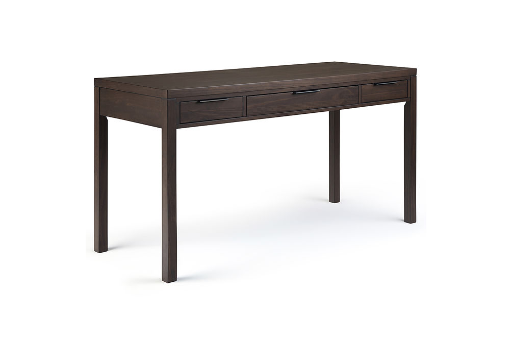 Simpli Home - Hollander solid wood Contemporary 60 inch Wide Desk - Warm Walnut Brown