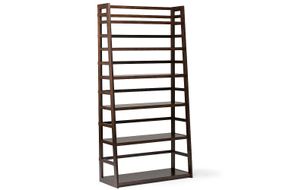 Simpli Home - Acadian Wide Ladder Shelf Bookcase - Brunette Brown