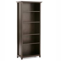 Simpli Home - Amherst 5 Shelf Bookcase - Hickory Brown