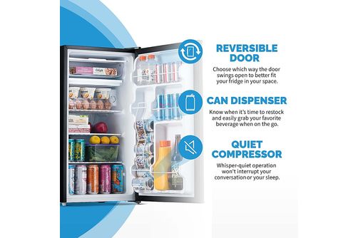 Newair 3.3 Cu. Ft. Compact Mini Refrigerator with Freezer, Can Dispenser, Crisper Drawer and Energy