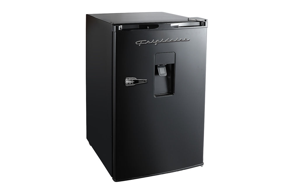 Frigidaire - Retro Compact Mini Fridge, Chrome Handles, 4.5 Cu Ft, Built-in Water Dispenser - Black