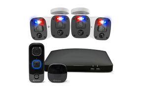 Swann - Enforcer New Home Security Starter Kit 4-Channel, 4-Camera Indoor/Outdoor Wired 4K Ultra HD