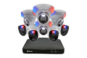 Swann - Enforcer 8-Channel, 8-Camera Indoor/Outdoor Wired 4K Ultra HD 2TB DVR Security System - Whi