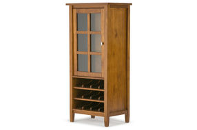 Simpli Home - Warm Shaker High Storage Wine Rack - Light Golden Brown