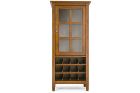 Simpli Home - Warm Shaker High Storage Wine Rack - Light Golden Brown