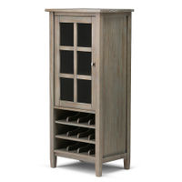 Simpli Home - Warm Shaker High Storage Wine Rack - Distressed Grey