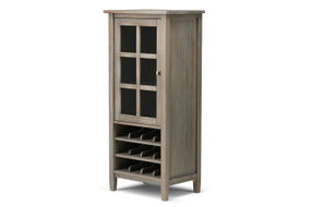 Simpli Home - Warm Shaker High Storage Wine Rack - Distressed Grey
