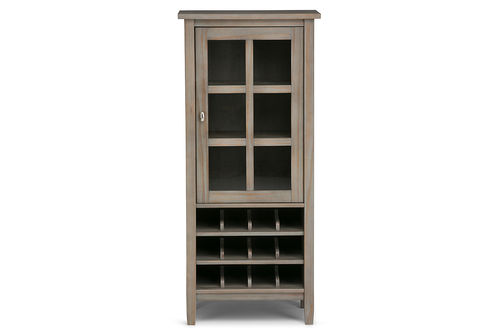 Simpli Home - Warm Shaker High Storage Wine Rack - Distressed Grey