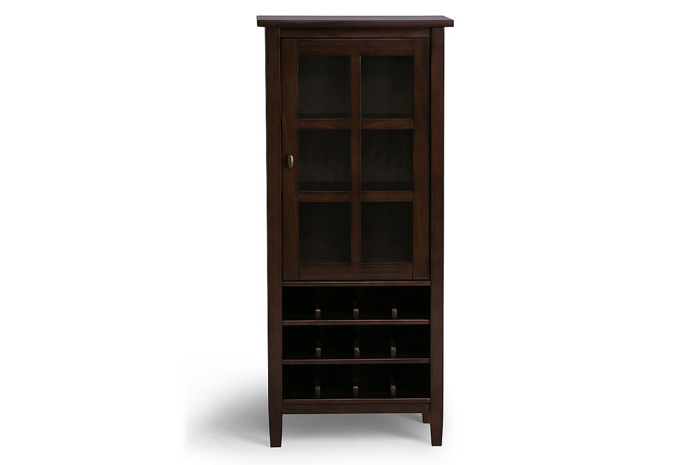 Simpli Home - Warm Shaker High Storage Wine Rack - Tobacco Brown