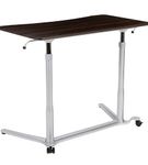 Flash Furniture - Merritt Rectangle Contemporary Laminate Sit and Stand Desk - Dark Wood Grain