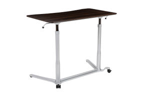 Flash Furniture - Merritt Rectangle Contemporary Laminate Sit and Stand Desk - Dark Wood Grain