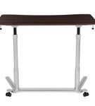 Flash Furniture - Merritt Rectangle Contemporary Laminate Sit and Stand Desk - Dark Wood Grain