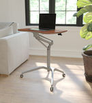 Flash Furniture - Gia Rectangle Contemporary Laminate Sit and Stand Desk - Mahogany
