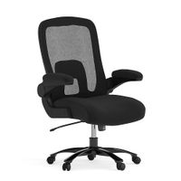 Flash Furniture - Hercules Contemporary Mesh Big & Tall Swivel Office Chair Adjustable Lumbar - Bla