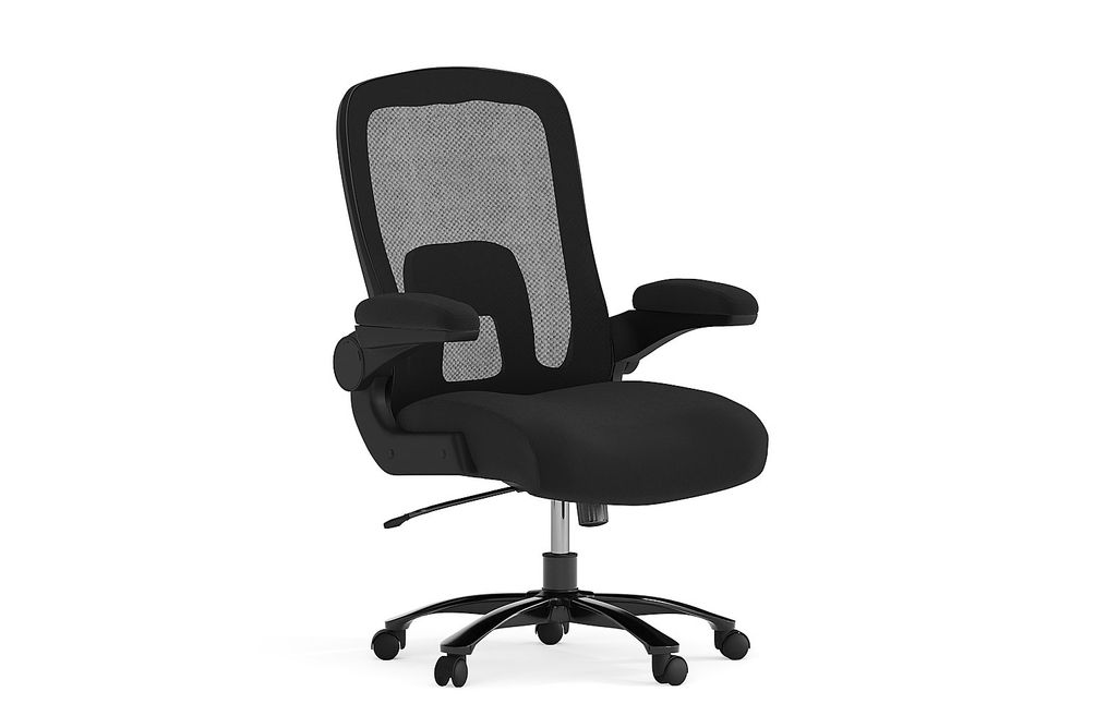 Flash Furniture - Hercules Contemporary Mesh Big & Tall Swivel Office Chair Adjustable Lumbar - Bla