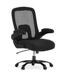 Flash Furniture - Hercules Contemporary Mesh Big & Tall Swivel Office Chair Adjustable Lumbar - Bla