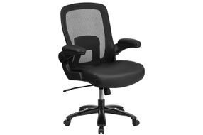 Flash Furniture - Hercules Big & Tall 500 lb. Rated Black Mesh/LeatherSoft Ergonomic Chair - Black