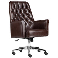 Flash Furniture - Hansel Traditional Leather/Faux Leather Executive Swivel Office Chair - Brown