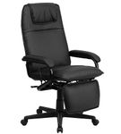 Flash Furniture - Robert Contemporary Leather/Faux Leather Swivel Office Chair - Black