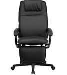 Flash Furniture - Robert Contemporary Leather/Faux Leather Swivel Office Chair - Black