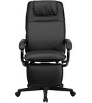Flash Furniture - Robert Contemporary Leather/Faux Leather Swivel Office Chair - Black