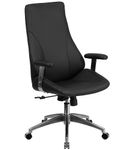 Flash Furniture - Hansel Contemporary Leather/Faux Leather Executive Swivel Office Chair - Black