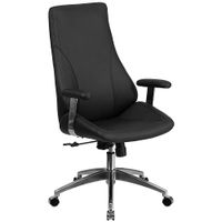 Flash Furniture - Hansel Contemporary Leather/Faux Leather Executive Swivel Office Chair - Black