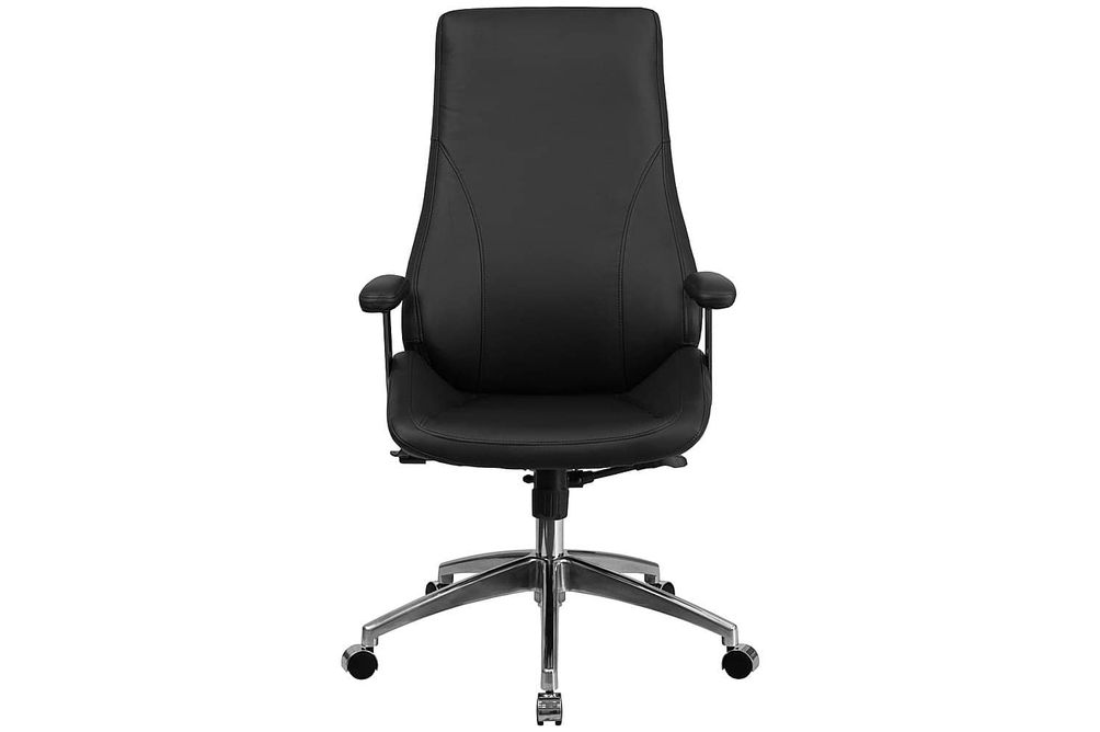 Flash Furniture - Hansel Contemporary Leather/Faux Leather Executive Swivel Office Chair - Black