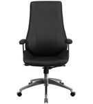 Flash Furniture - Hansel Contemporary Leather/Faux Leather Executive Swivel Office Chair - Black