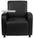 Flash Furniture - George Rectangle Contemporary Leather/Faux Leather Tablet Arm Chair with Wheels -