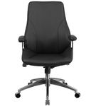 Flash Furniture - Hansel Contemporary Leather Executive Swivel Mid-Back Office Chair - Black