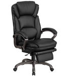 Flash Furniture - Martin Contemporary Leather/Faux Leather Swivel Office Chair - Black