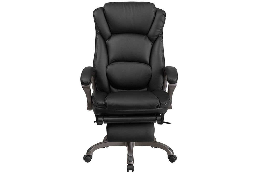 Flash Furniture - Martin Contemporary Leather/Faux Leather Swivel Office Chair - Black