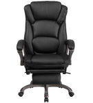 Flash Furniture - Martin Contemporary Leather/Faux Leather Swivel Office Chair - Black