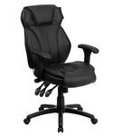 Flash Furniture - Hansel Contemporary Leather/Faux Leather Executive Swivel Office Chair - Black