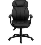 Flash Furniture - Hansel Contemporary Leather/Faux Leather Executive Swivel Office Chair - Black