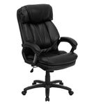 Flash Furniture - Iris Contemporary Leather/Faux Leather Executive Swivel Office Chair - Black