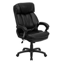 Flash Furniture - Iris Contemporary Leather/Faux Leather Executive Swivel Office Chair - Black