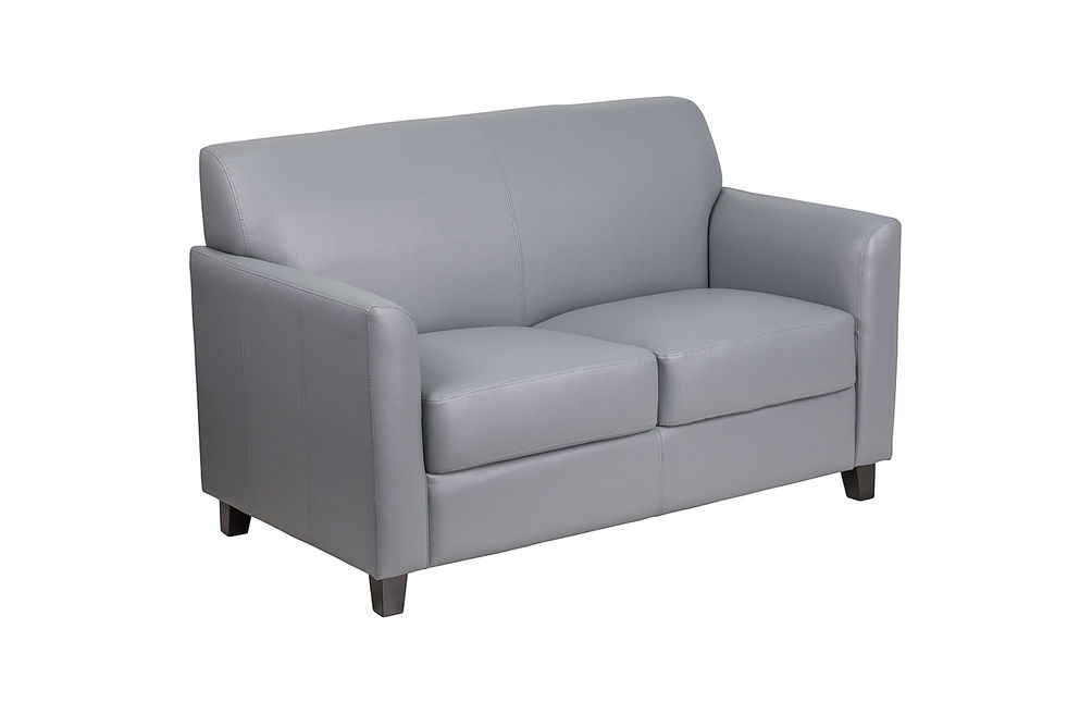 Flash Furniture - HERCULES Diplomat Contemporary 2-Seat Leather/Faux Leather Loveseat - Gray