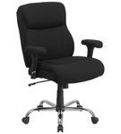 Flash Furniture - Hercules Contemporary Fabric Big & Tall Swivel Mid-Back Office Chair - Black Fabr